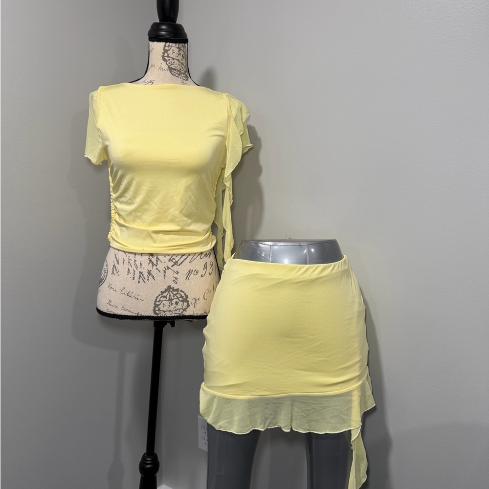 SHEIN Yellow Skirt Set